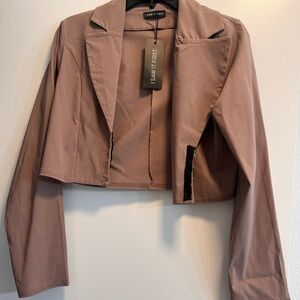 Dusty Mauve Cropped Blazer Jacket